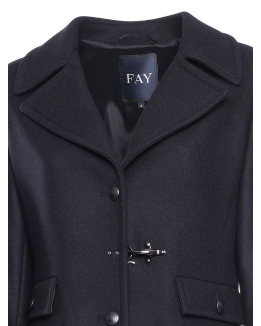 Fay Blue Single-Breasted Coat