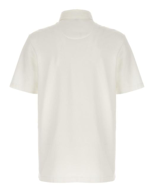 Brioni White Polo With Logo for men