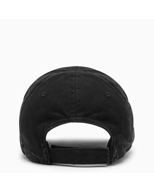 Balenciaga Black Baseball Cap With Logo for men