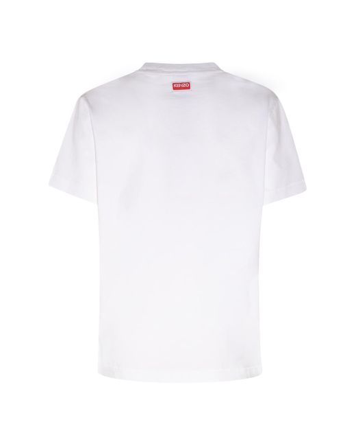 KENZO White Cotton Boke Flower T-shirt
