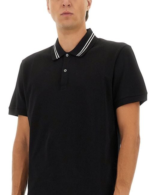 Alexander McQueen Black Polo Shirt With Logo On The Collar for men