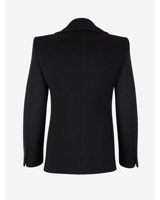 Saint Laurent Black Wrap Wool Coat for men