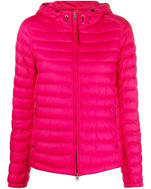 Parajumpers Pink Hooded Zip-up Puffer Jacket