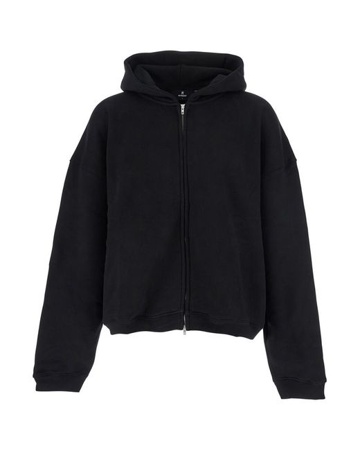 Represent Black Sweatshirt With Logo Embroidery On The Hood And Dropped Shoulders for men