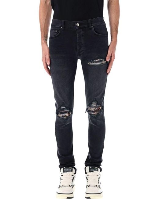 Amiri Blue Black Crane Mx1 Skinny Jeans for men