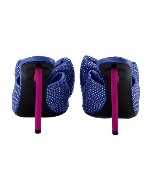 Off-White c/o Virgil Abloh Blue Allen Bow Strass Pop Mules