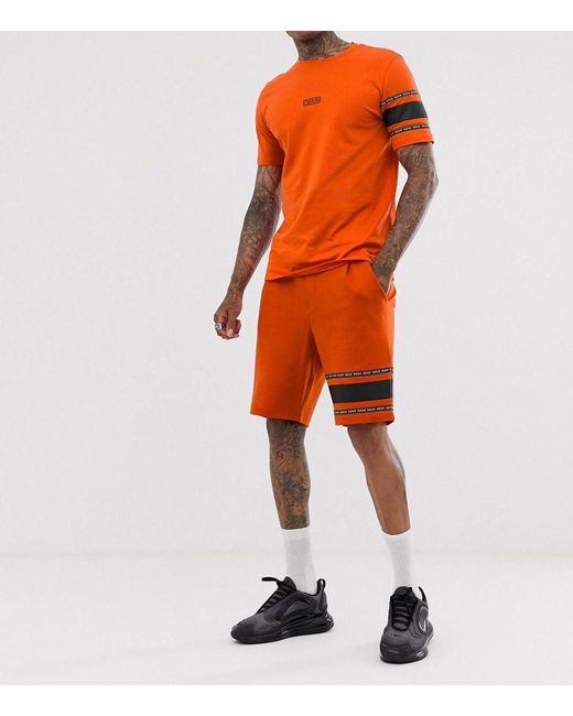 BOSS by HUGO BOSS Cotton Hugo Dorts Jogging Shorts in Orange for Men - Lyst