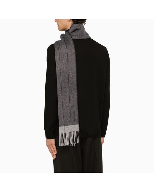 Ferragamo Gray Ferragamo/ Wool Scarf With Fringes for men