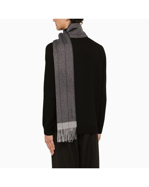 Ferragamo Gray Scarf With Fringes for men