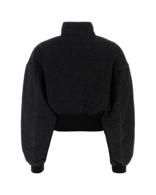 Alexander Wang Black Slate Denim Bomber Jacket