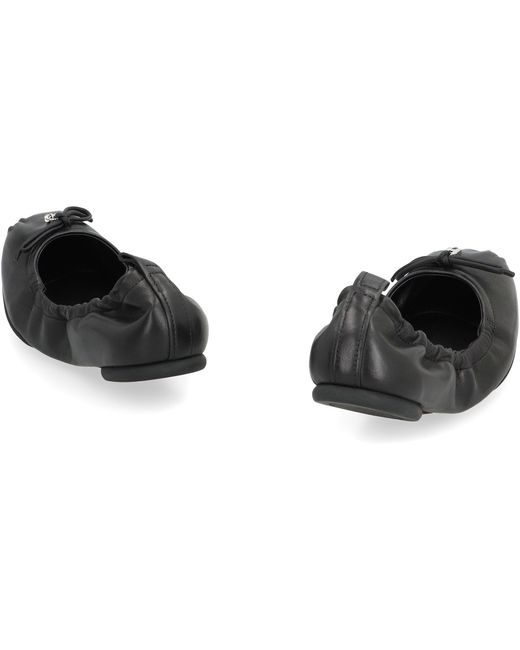 Hogan Black H684 Leather Ballet Flats