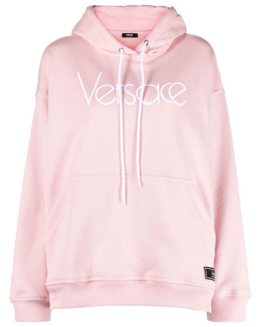 Versace Pink Logo Hoodie Sweatshirt