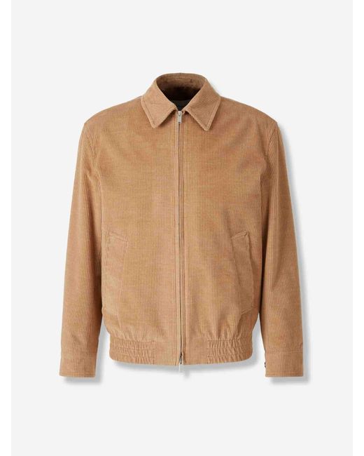 Lardini Natural Corduroy Zip Jacket for men