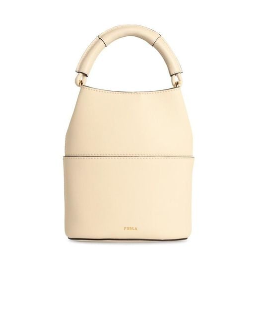 Furla Natural Cream Leather 'Sfera' Mini Bucket Bag