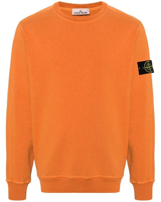 Stone Island Orange Sweatshirt With Patch for men