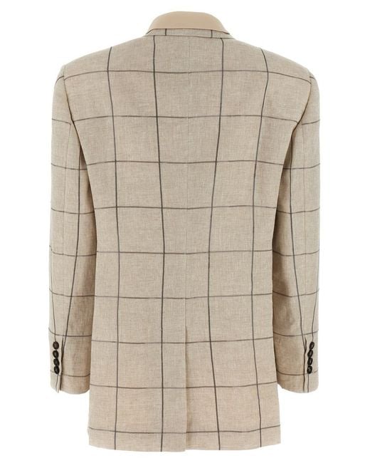 Brunello Cucinelli Natural Embroidery Blazer