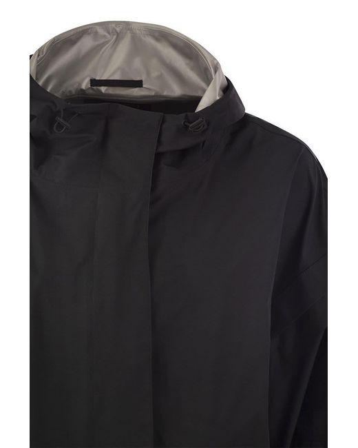 Herno Black Laminar Mantle With Detachable Sleeves