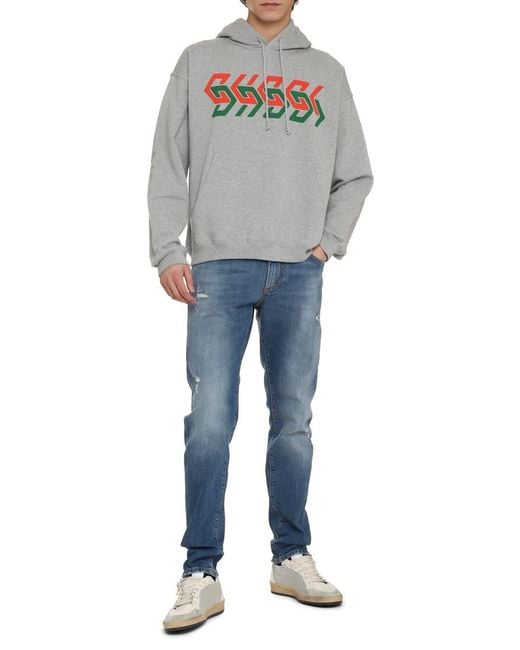 Gucci Gray Cotton Hoodie for men
