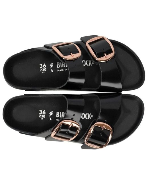 Birkenstock Black Arizona Big Buckle High Shine Sandal