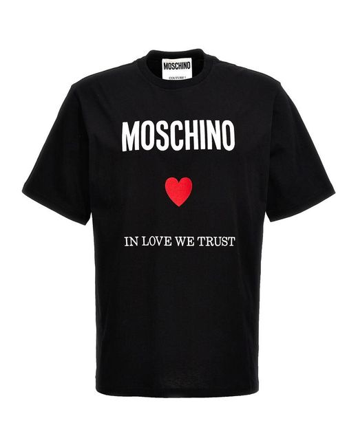 Moschino Black In Love We Trust T-shirt for men