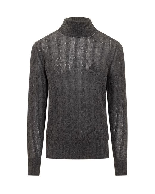 Etro Gray Turtleneck Sweater for men
