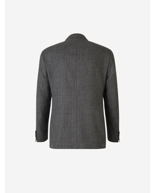 Canali Gray Textured Wool Suit for men