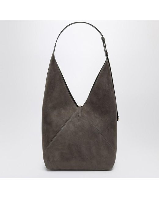 Ferragamo Gray Suede Hobo Bag