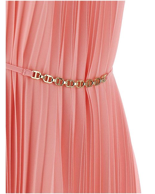 Twinset Pink Pleated Dress