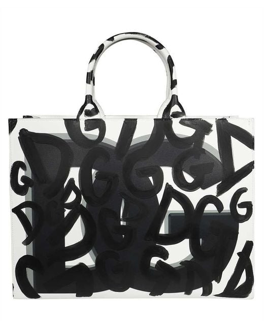 Dolce & Gabbana Dg Daily Printed Leather Tote Bag in Black for Men | Lyst