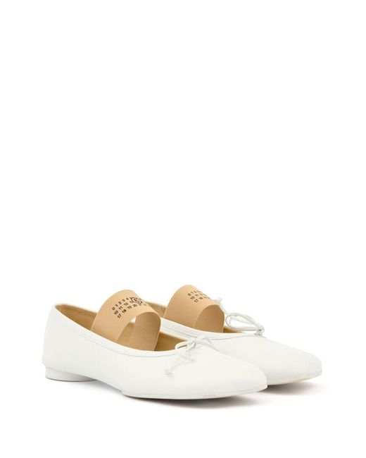 MM6 by Maison Martin Margiela White Anatomic Leather Ballets