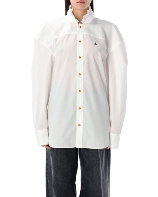 Vivienne Westwood White Frilly Football Shirt