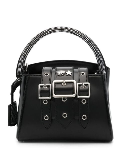 Chiara Ferragni Black Eyelike-Motif Tote Bag