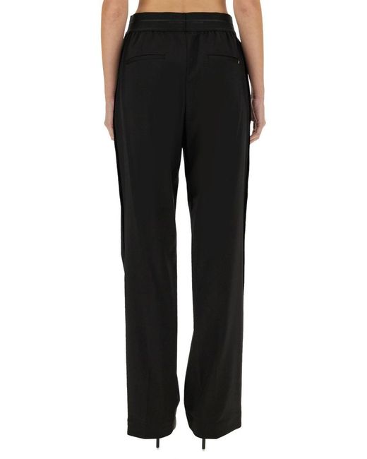 Helmut Lang Black Straight Leg Pants With Elastic Waistband