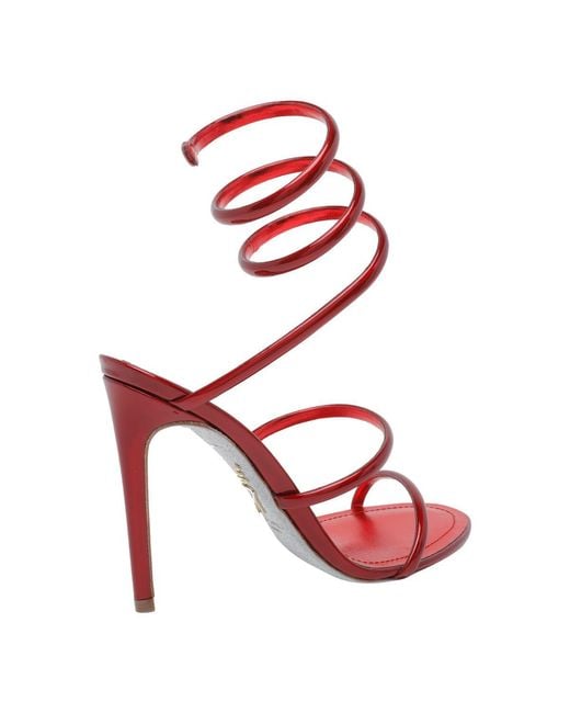 Rene Caovilla Red Sandals