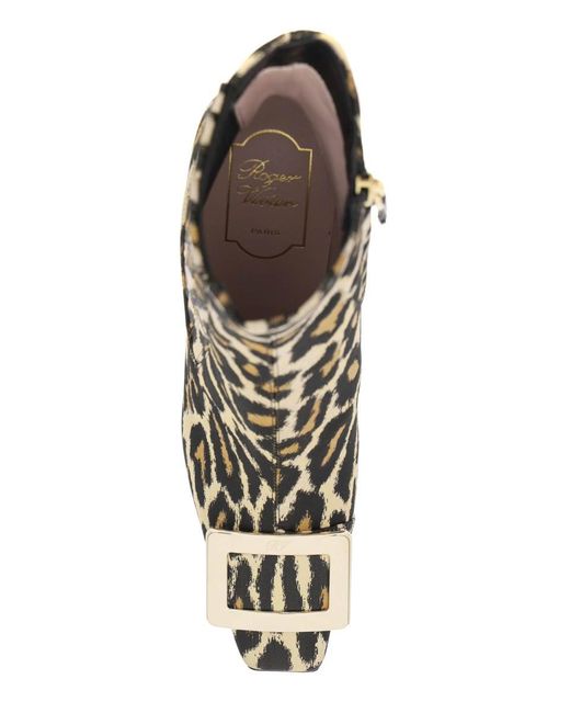 Roger Vivier Brown Leopard Jacquard 'belle Vivier' Chelsea Boots