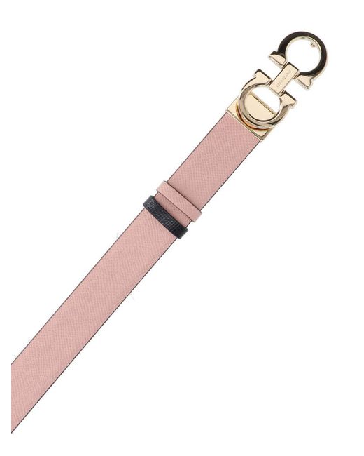 Ferragamo Pink 'gancini' Reversible Belt