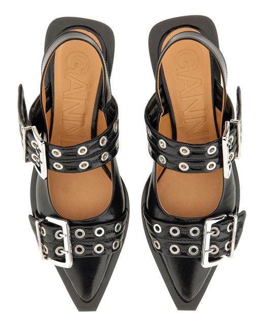 Ganni Black Ballerina With Buckle