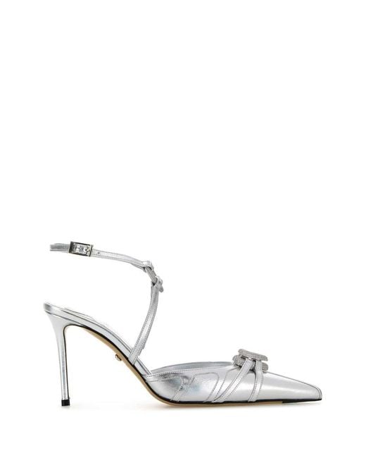 Mach & Mach White Nappa Leather Pumps