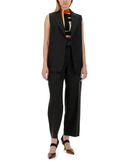 Fendi Black Pants With Asymmetrical Waist