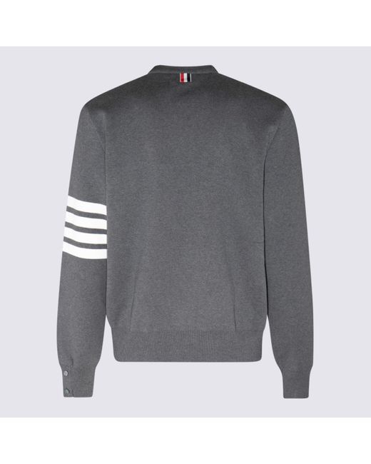 Thom Browne Gray Med Grey Cotton 4-bar Sweater for men