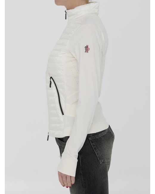 3 MONCLER GRENOBLE White Padded Zip-up Sweatshirt