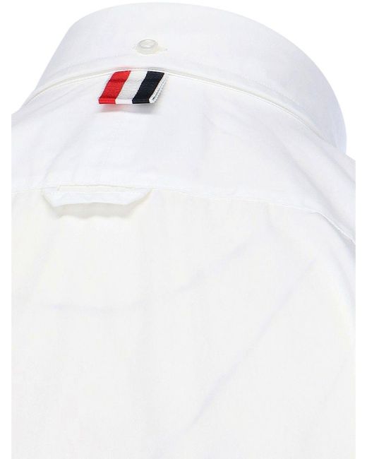 Thom Browne White Signature Grosgrain Placket Shirt for men