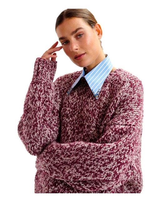 Essentiel Antwerp Red Izura Burgundy Crewneck Sweater