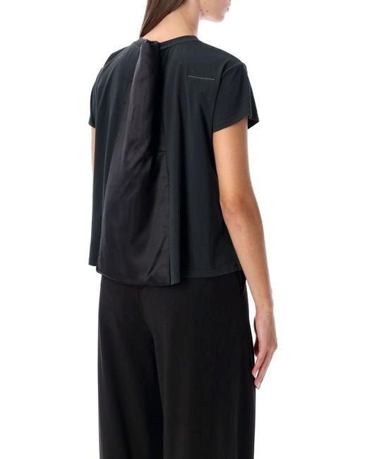 MM6 by Maison Martin Margiela Black Cotton Jersey T-Shirt