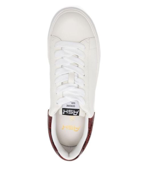 Ash White Moby Crocodile-Effect Sneakers