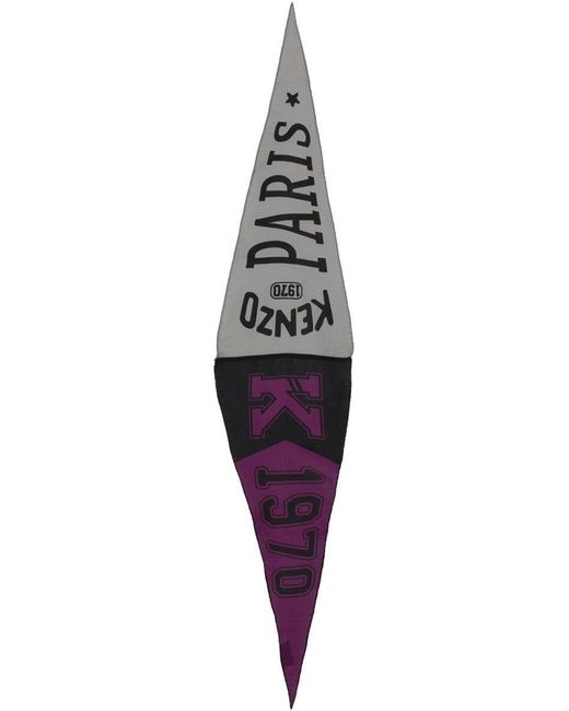 KENZO Purple Silk Scarf for men