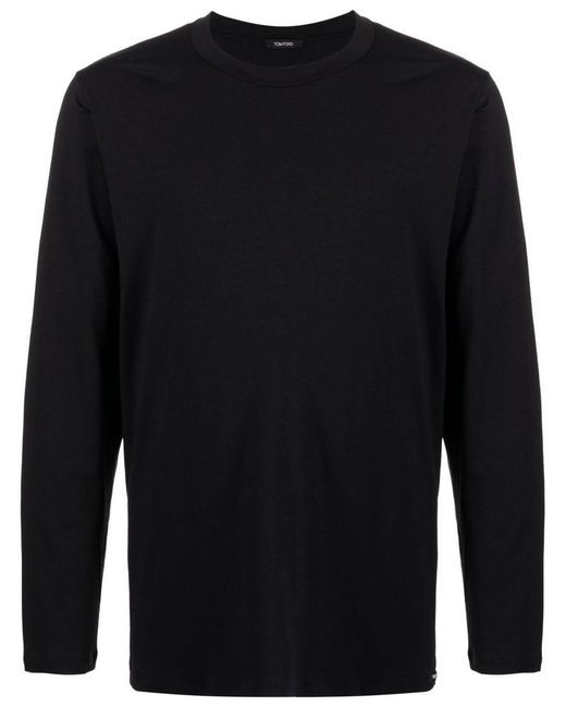 Tom Ford Black Crew-Neck Long-Sleeve T-Shirt for men