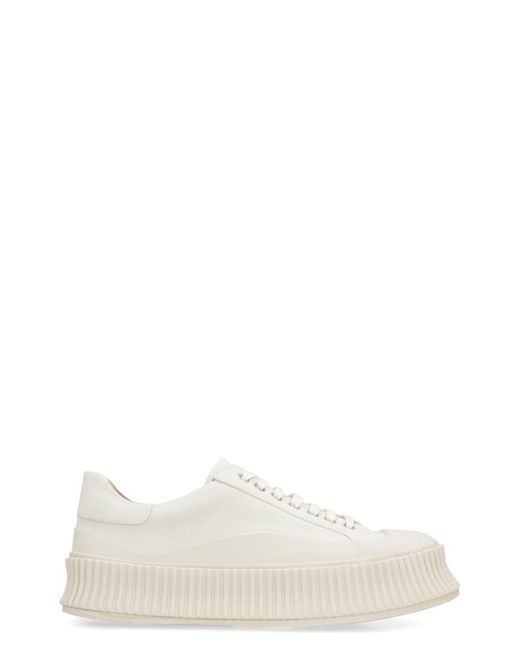 Jil Sander White Leather Lace-up Sneakers