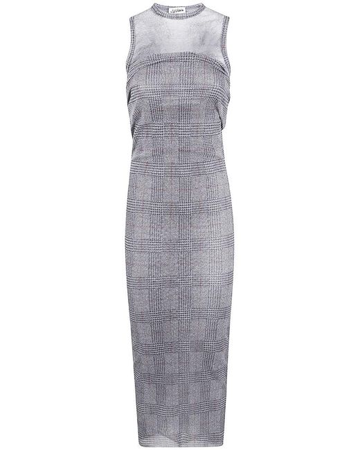 Jean Paul Gaultier Women's Gray Mesh Long Dress Double Layer Printed Body Shadow And Prince Of Jean Paul Gaultier Women's Gray Mesh Long Dress Double Layer Printed Body Shadow And Prince Of