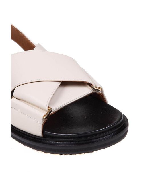 Marni Natural Crossed Leather Sandal